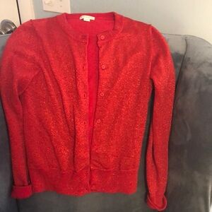 Crewcuts red sparkle cardigan- NWOT